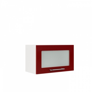 Бруклин ШВГС 600 Шкаф верхний горизонтальный со стеклом (Бетон белый/корпус Белый) в Скале - skala.mebel54.com | фото