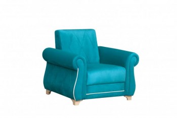 Кресло для отдыха "Порто" (велюр киви бирюза / микровельвет крем) в Скале - skala.mebel54.com | фото
