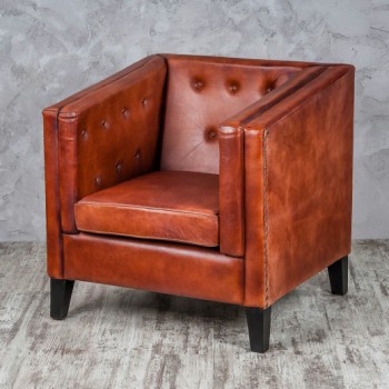 Кресло кожаное Лофт Аристократ (ширина 1100 мм) в Скале - skala.mebel54.com | фото