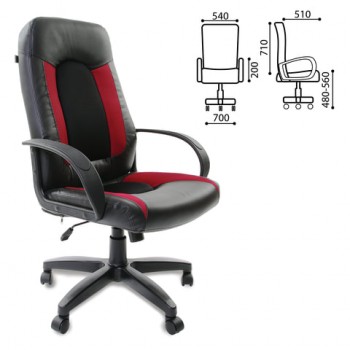 Кресло офисное BRABIX Strike EX-525 (черно-красный) в Скале - skala.mebel54.com | фото