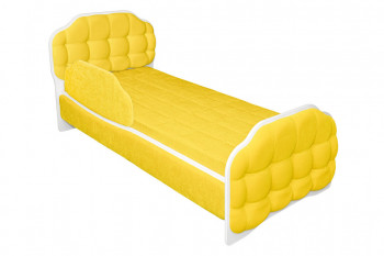 Кровать 160 Атлет 74 Жёлтый (мягкий бортик) в Скале - skala.mebel54.com | фото