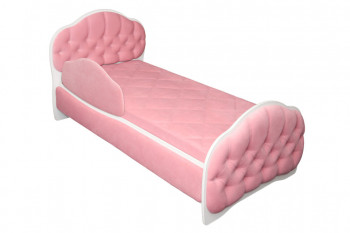 Кровать 160 Гармония 36 Светло-розовый (мягкий бортик) в Скале - skala.mebel54.com | фото