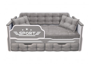 Кровать 160 серии Спорт 2 ящика 45 Серый (подушки) в Скале - skala.mebel54.com | фото