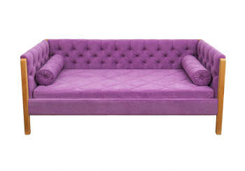 Кровать 180 серии Леди  32 Фиолетовый (подушка валик) в Скале - skala.mebel54.com | фото