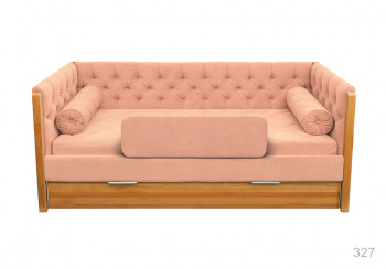 Кровать 180 серии Леди + ящик 15 Бледно-розовый (мягкий бортик/подушка валик) в Скале - skala.mebel54.com | фото