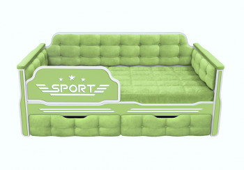 Кровать 180 серии Спорт 2 ящика 81 Фисташка (мягкие боковые накладки) в Скале - skala.mebel54.com | фото
