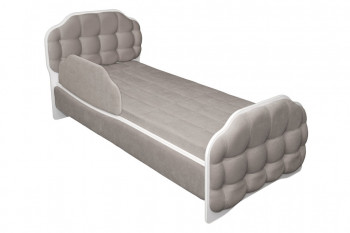 Кровать 190 Атлет Lux 96 Серый (мягкий бортик) в Скале - skala.mebel54.com | фото