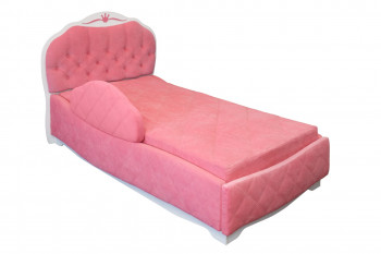 Кровать 190 Гармония Lux 36 Розовый (мягкий бортик) в Скале - skala.mebel54.com | фото