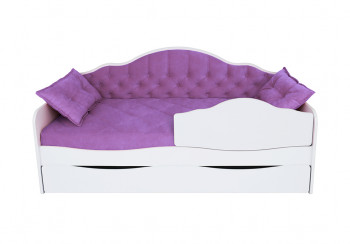 Кровать 190 серии Иллюзия Лайт 1 ящик 32 Фиолетовый (подушки) в Скале - skala.mebel54.com | фото