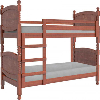 Кровать двухъярусная Валерия из массива сосны 800*1890 Орех в Скале - skala.mebel54.com | фото