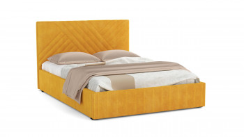 Кровать Гамма ш. 1400 (без основания для хранения) (велюр тенерифе куркума) в Скале - skala.mebel54.com | фото