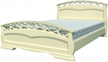 Кровать Грация-1 из массива сосны 1600*2000 Слоновая кость в Скале - skala.mebel54.com | фото