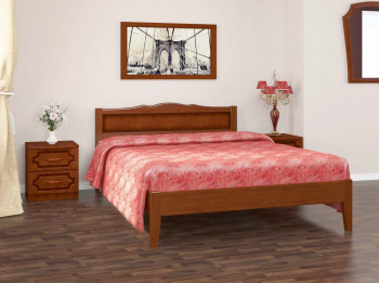 Кровать Карина-7 из массива сосны 1200*2000 Орех в Скале - skala.mebel54.com | фото