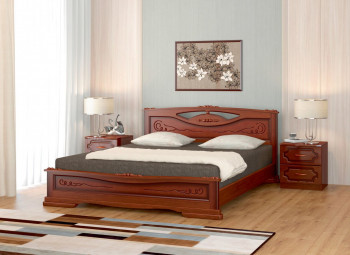 Кровать Карина-7 из массива сосны 1400*2000 Орех в Скале - skala.mebel54.com | фото