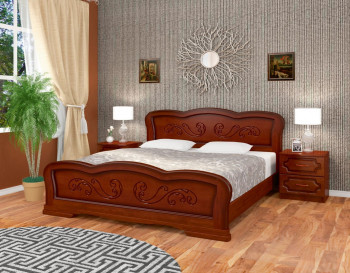 Кровать Карина-8 из массива сосны 1400*2000 Орех в Скале - skala.mebel54.com | фото