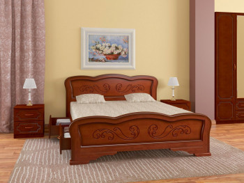Кровать Карина-8 с ящиками из массива сосны 1200*2000 Орех в Скале - skala.mebel54.com | фото