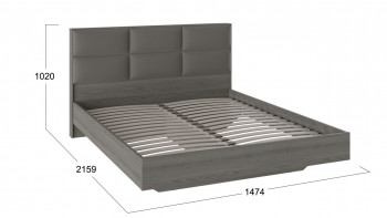 Кровать «Либерти» с мягким изголовьем и подъемным механизмом Хадсон/Ткань Грей/1400 в Скале - skala.mebel54.com | фото