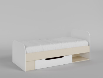 Кровать Санни 1650х750 (Белый/корпус Клен) в Скале - skala.mebel54.com | фото