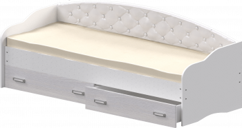 Кровать Софа-7 с мягкой спинкой (800х2000) Белый в Скале - skala.mebel54.com | фото