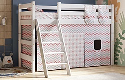 Кровать Соня вариант 6 полувысокая с наклонной лестницей Белый полупрозрачный в Скале - skala.mebel54.com | фото