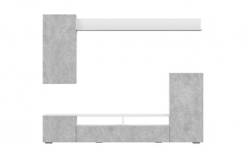 Мебель для гостиной МГС 4 (Белый/Цемент светлый) в Скале - skala.mebel54.com | фото