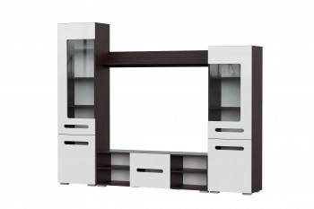 Мебель для гостиной МГС 6 (Исполнение 1/Венге/Белый глянец) в Скале - skala.mebel54.com | фото