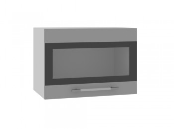 Норд ШВГС 500 Шкаф верхний горизонтальный со стеклом (Софт черный/корпус Белый) в Скале - skala.mebel54.com | фото