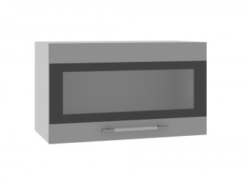Норд ШВГС 600 Шкаф верхний горизонтальный со стеклом (Софт черный/корпус Венге) в Скале - skala.mebel54.com | фото