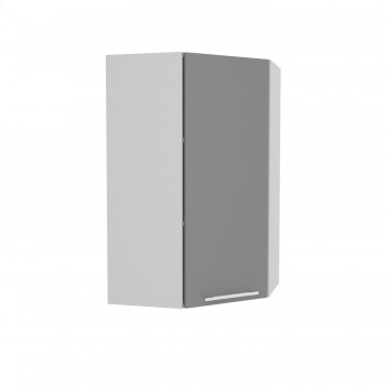 Норд ШВУ 600Н Шкаф верхний угловой (премьер) высокий (Софт даймонд/корпус Белый) в Скале - skala.mebel54.com | фото