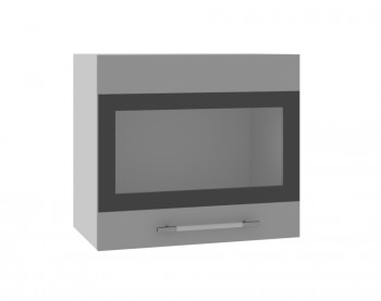 Ройс ВПГСФ 500 Шкаф верхний горизонтальный со стеклом с фотопечатью высокий (Графит софт/корпус Серый) в Скале - skala.mebel54.com | фото