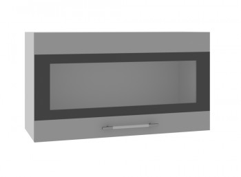 Ройс ВПГСФ 800 Шкаф верхний горизонтальный со стеклом с фотопечатью высокий (Графит софт/корпус Серый) в Скале - skala.mebel54.com | фото