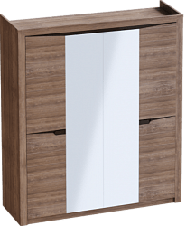 Шкаф четырехдверный Соренто Дуб стирлинг/Кофе структурный матовый в Скале - skala.mebel54.com | фото