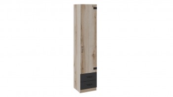 Шкаф для белья комбинированный «Окланд» (Фон Черный/Дуб Делано) в Скале - skala.mebel54.com | фото