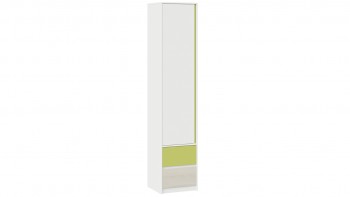 Шкаф для белья комбинированный «Сканди» Дуб Гарден/Белый/Зеленый в Скале - skala.mebel54.com | фото