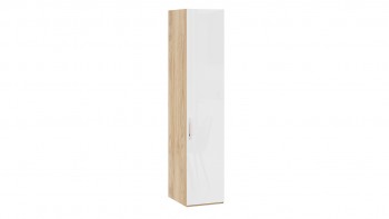 Шкаф для белья с 1 глухой дверью «Эмбер» Яблоня Беллуно/Белый глянец в Скале - skala.mebel54.com | фото