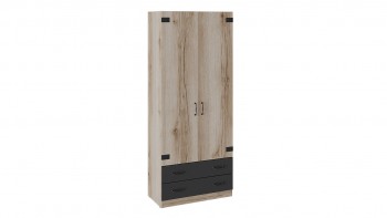 Шкаф для одежды комбинированный «Окланд» (Фон Черный/Дуб Делано) в Скале - skala.mebel54.com | фото