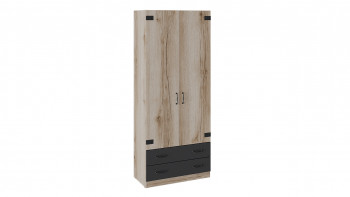 Шкаф для одежды комбинированный «Окланд» (Фон Черный/Дуб Делано) Распродажа в Скале - skala.mebel54.com | фото