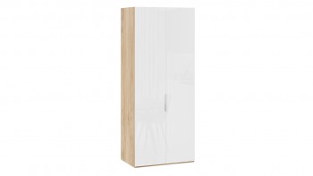 Шкаф для одежды с 2 глухими дверями «Эмбер» Яблоня Беллуно/Белый глянец в Скале - skala.mebel54.com | фото