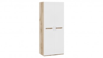 Шкаф для одежды с 2-мя дверями «Фьюжн» Дуб Делано/Белый глянец в Скале - skala.mebel54.com | фото