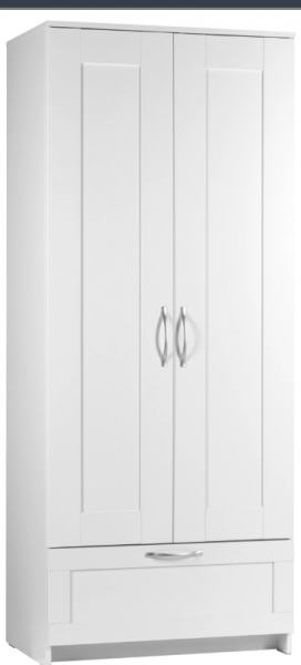 Шкаф двухдверный Сириус с 1 ящиком белый в Скале - skala.mebel54.com | фото