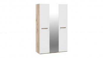 Шкаф комбинированный с 3-мя дверями «Фьюжн» Дуб делано/Белый глянец в Скале - skala.mebel54.com | фото