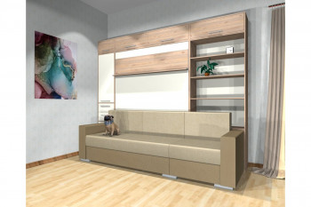 Шкаф-кровать с диваном Каролина в Скале - skala.mebel54.com | фото