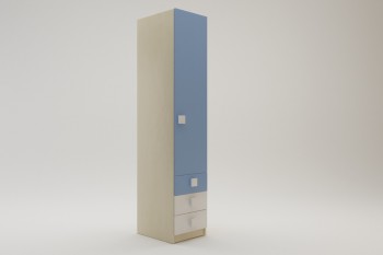 Шкаф угловой (секция с ящиками) Скай (Синий/Белый/корпус Клен) в Скале - skala.mebel54.com | фото