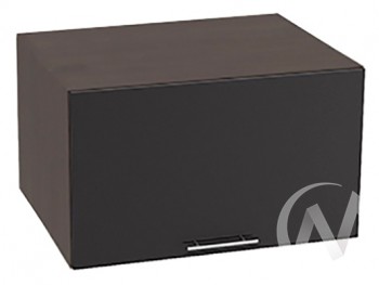 Шкаф верхний Валерия-М ШВГ-610 (Черный металлик/Венге/горизонтальный/глубокий) в Скале - skala.mebel54.com | фото