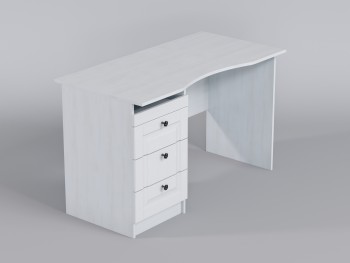 Стол (столешница с выемкой) Классика (Белый/корпус Выбеленное дерево) в Скале - skala.mebel54.com | фото