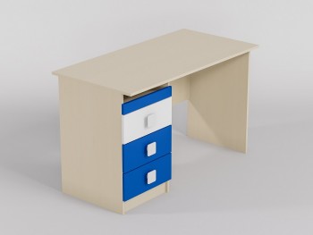 Стол (прямая столешница) Скай люкс (Синий/Белый/корпус Клен) в Скале - skala.mebel54.com | фото