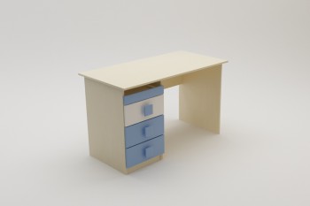 Стол (прямая столешница) Скай (Синий/Белый/корпус Клен) в Скале - skala.mebel54.com | фото