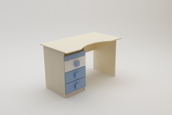 Стол (столешница с выемкой) Скай (Синий/Белый/корпус Клен) в Скале - skala.mebel54.com | фото
