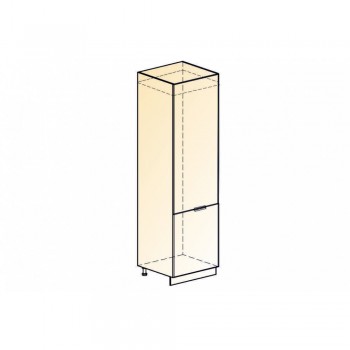 Стоун Шкаф-пенал L600 под холодильник (2 дв. гл.) (белый/камень темно-серый) в Скале - skala.mebel54.com | фото