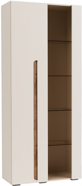 Валенсия (Шкаф витрина 2-х левая Кашемир/Софт сантьяго) в Скале - skala.mebel54.com | фото